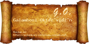 Galambosi Oktávián névjegykártya